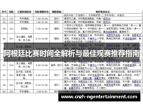 阿根廷比赛时间全解析与最佳观赛推荐指南